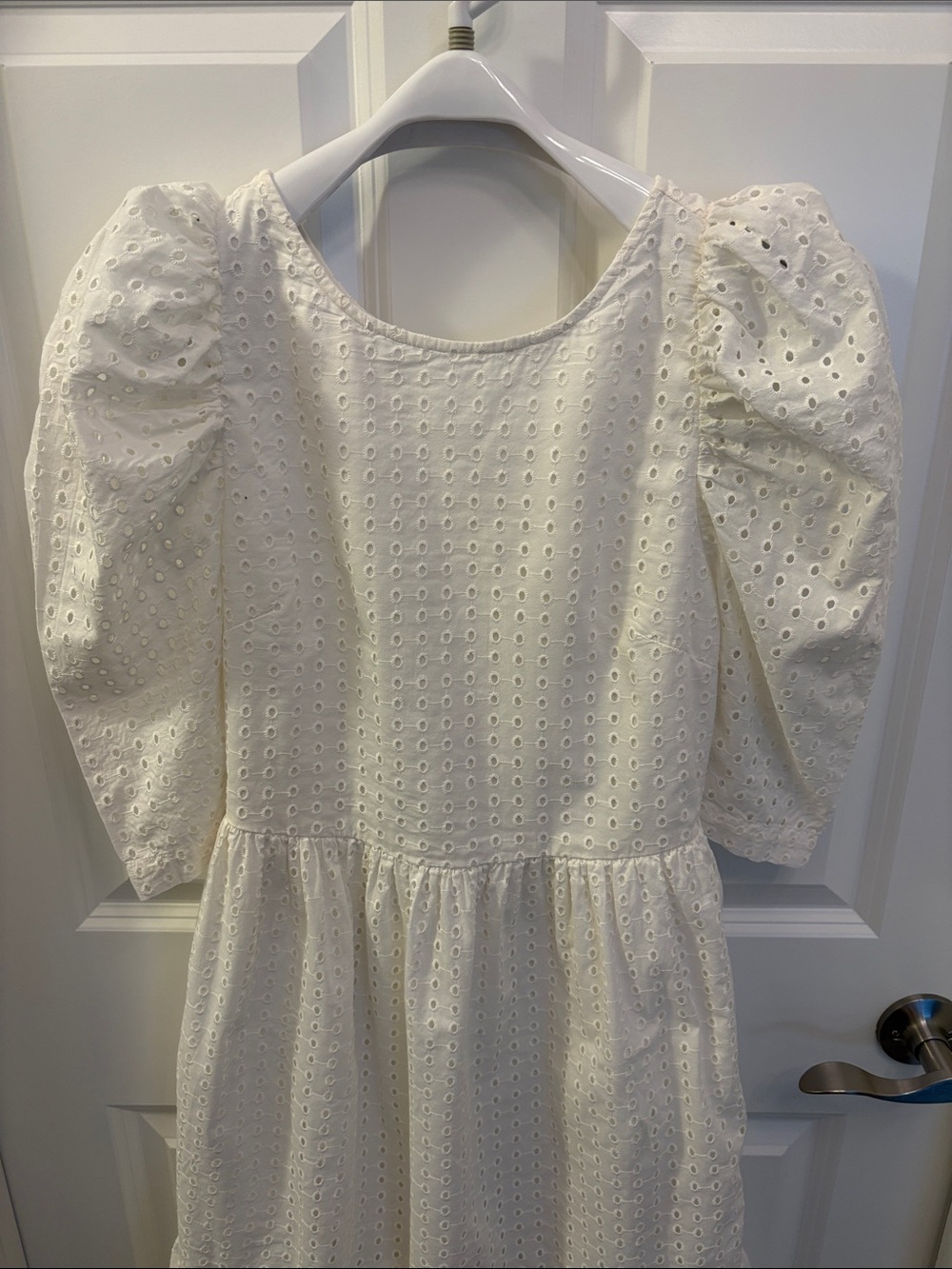 a new day White Eyelet Midi Dress Puff Sleeve Size XS - Picture 11 of 15